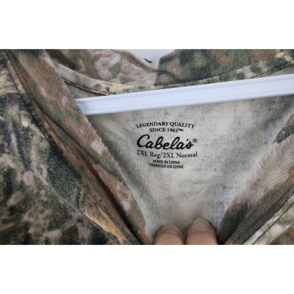 Vintage Cabelas Mens 2XL Boxy Fit Woodlands Camouflage Short Sleeve T-Shirt - Picture 4 of 7